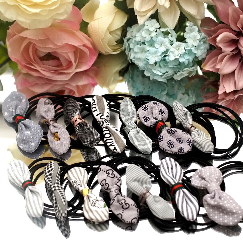 Kuncir Pita Chibi Kawat Katun SATUAN / Karet Rambut Chibi / Ikat Rambut Pita /Kuncir Rambut Korea-1