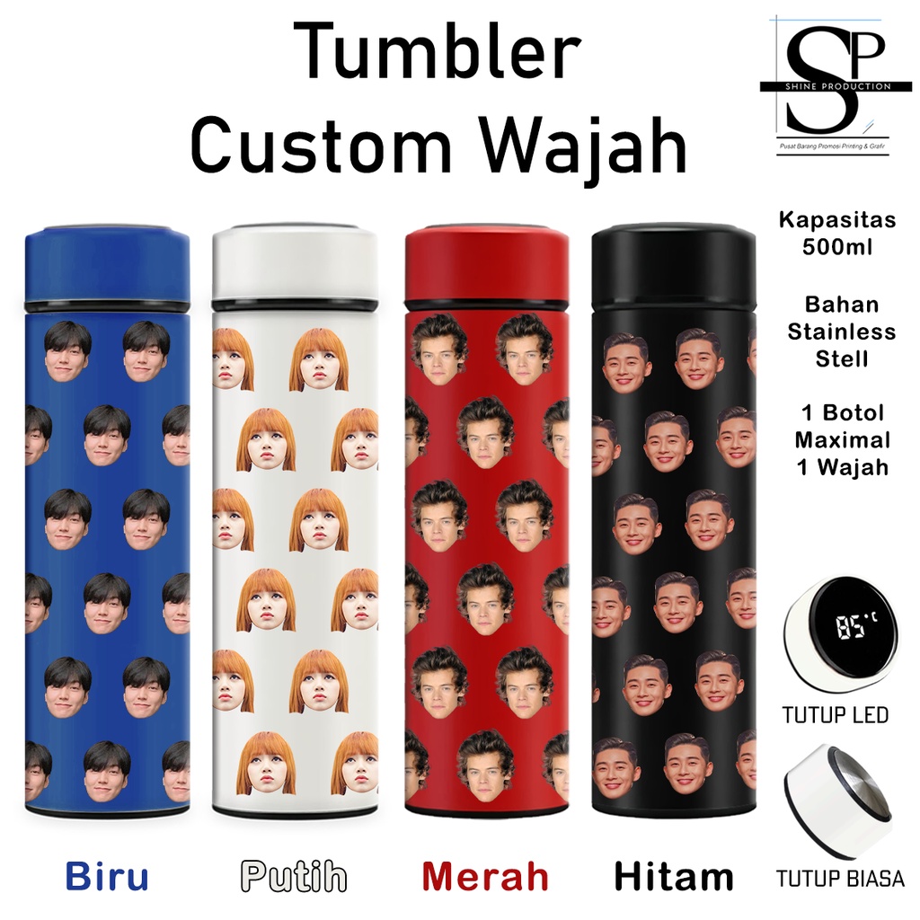 Tumbler Custom Muka Led Thermos Custom