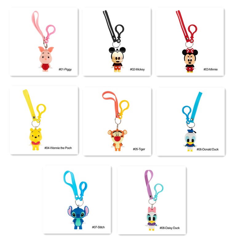 TK Fashion Creative Mickey Donald Duck Resin Keychain Wennie The Pooh Stitch Action Figure Keychain Figure Doll Toys