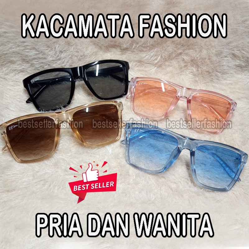 kacamata fashion wanita pria warna warni transparan women man unisex sunglasses kacamata dewasa kacamata gaya cewek cowok transparan square flat glasses