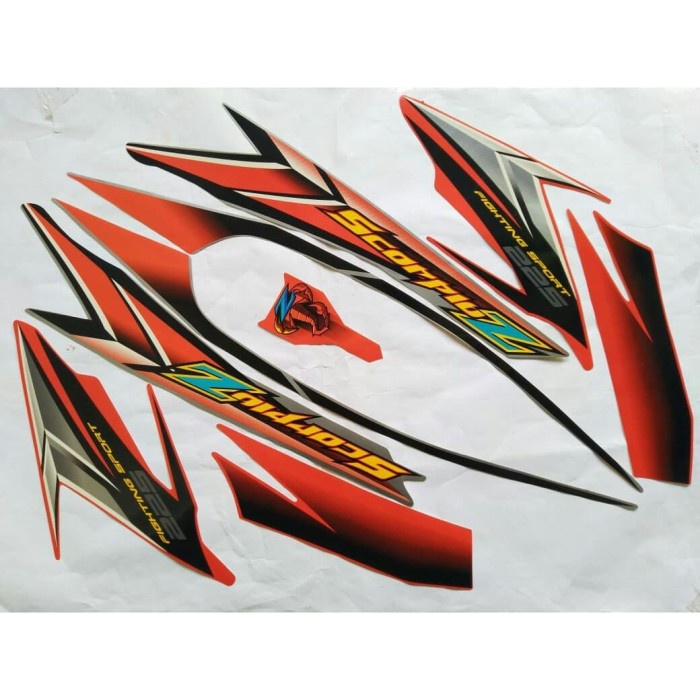 NEW stiker striping yamaha scorpio z 2006 silver orange