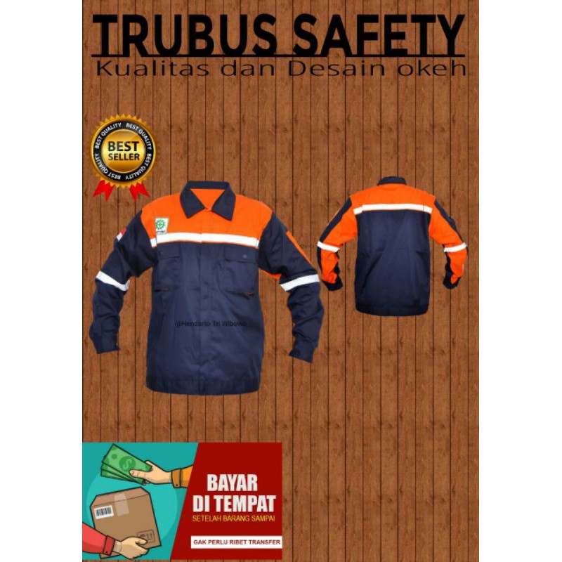 baju /wearpack safety K3 proyek Kerja lengan panjang