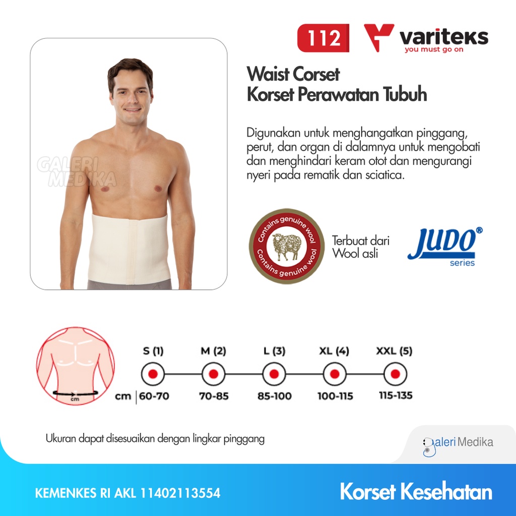 Korset Rematik / Reumatik Variteks 112 Waist Korset - Support Pinggang Serta Melangsingkan Perut