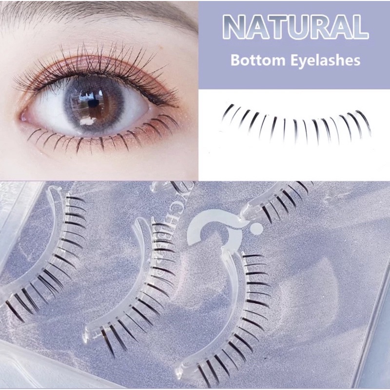 5pasang BULUMATA BAWAH - Pairs Natural Lower False Eyelashes Nude Makeup Korean Bottom Fluffy Eye Lashes Set Short Under Eyelash Reusable LOWERLASHES F99