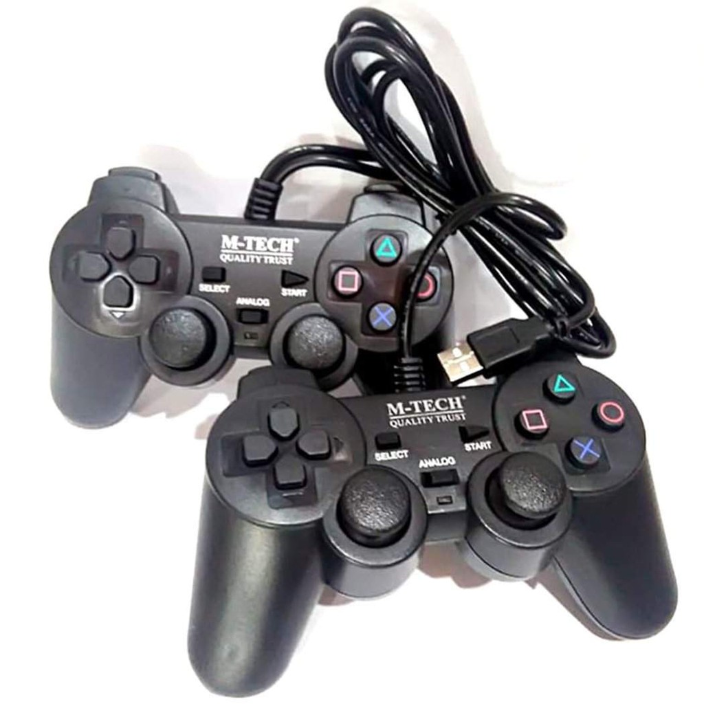 Gamepad Double black M-Tech - joystick double hitam