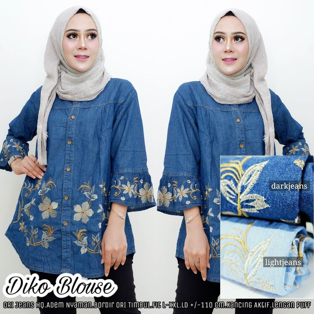 UKKY DIKO BLOUSE JEANS ORIGINAL KEKINIAN GBM