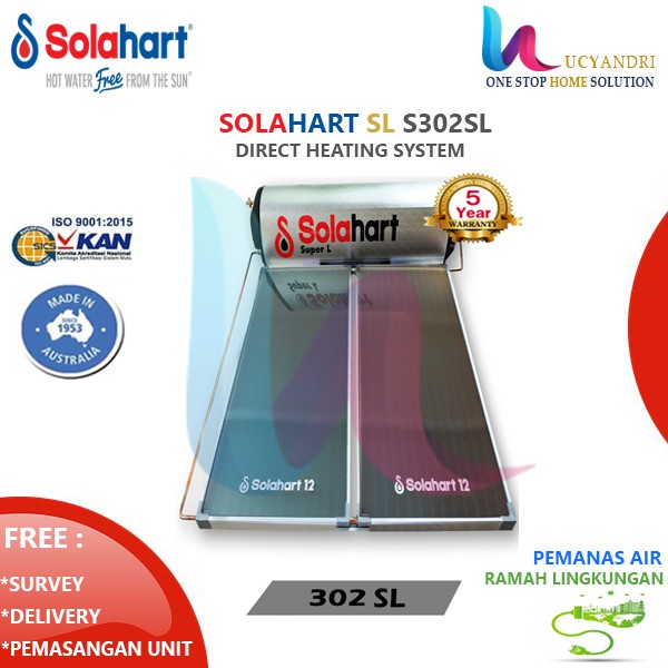 Solahart Direct Heating S 302 SL | Pemanas Air Matahari