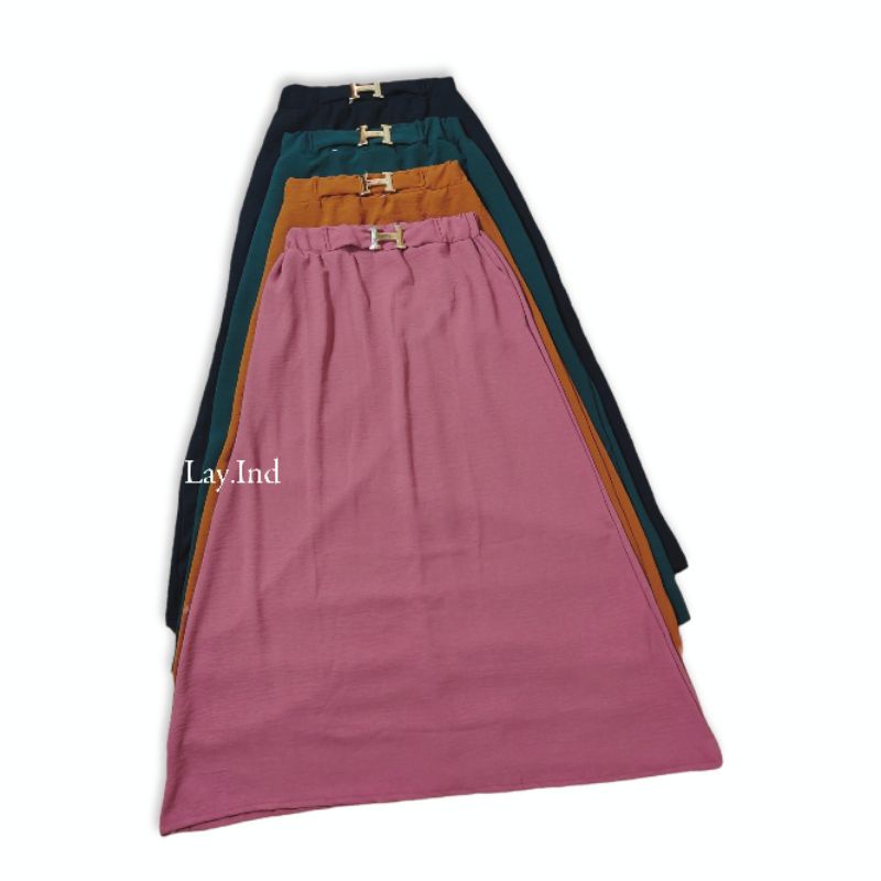 Rok Crincle A line // Rok A line pinggang H // Rok murah