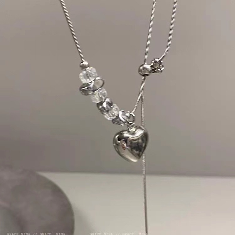 Kalung Dengan Liontin Hati Gaya Korea Untuk Wanita
