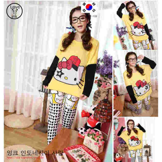 Setelan piyama hello kitty