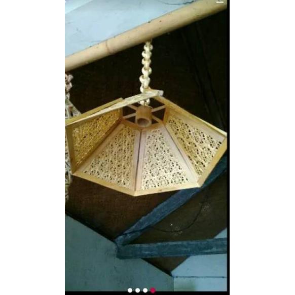 Grosir Heboh hiasan lampu gantung/cap bambu gantung unik/anyaman bambu gantung