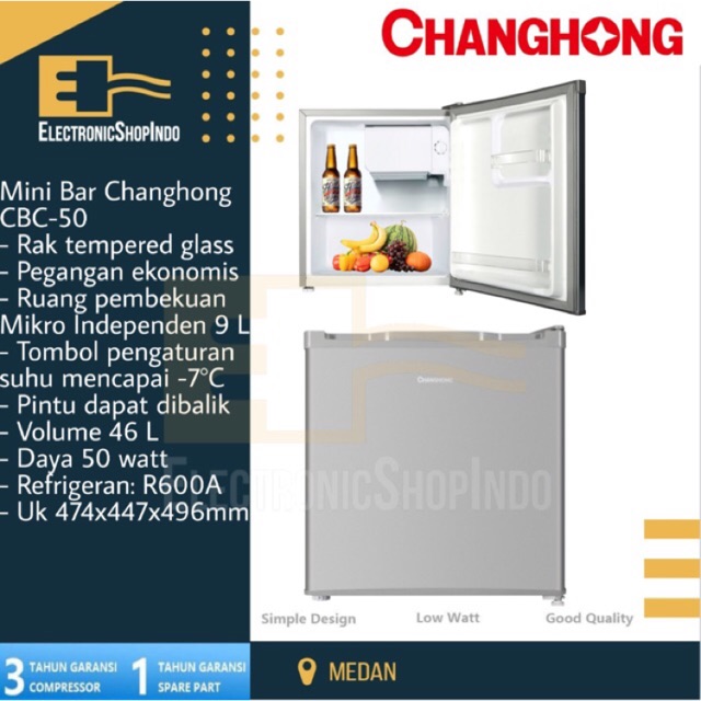 KULKAS PORTABLE MINI BAR CHANGHONG CBC-50 GOSEND MEDAN