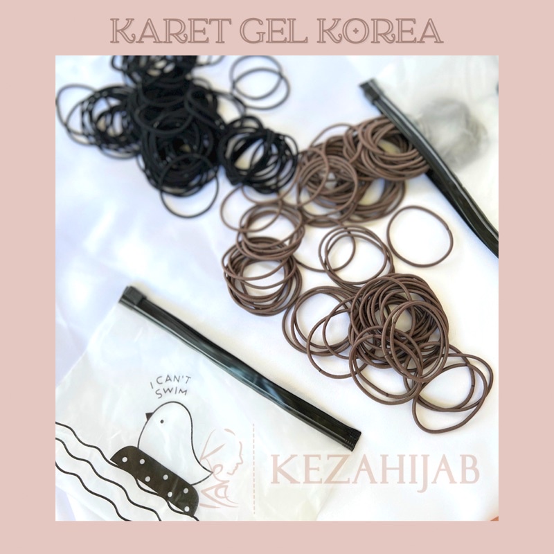 IKAT RAMBUT KARET 100 pcs Elastis STYLE CANTIK Wanita / Karet Gel