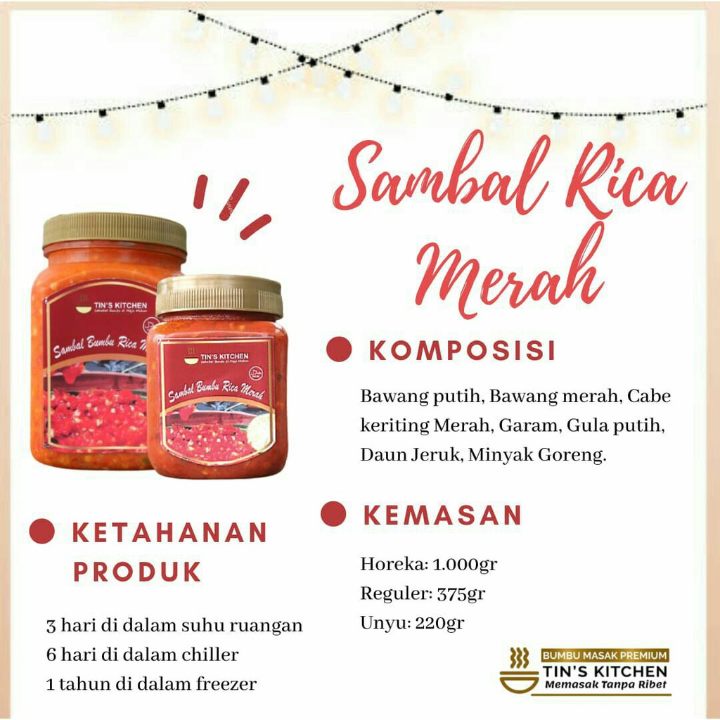 

Sambal Rica Merah Premium Tins Kitchen