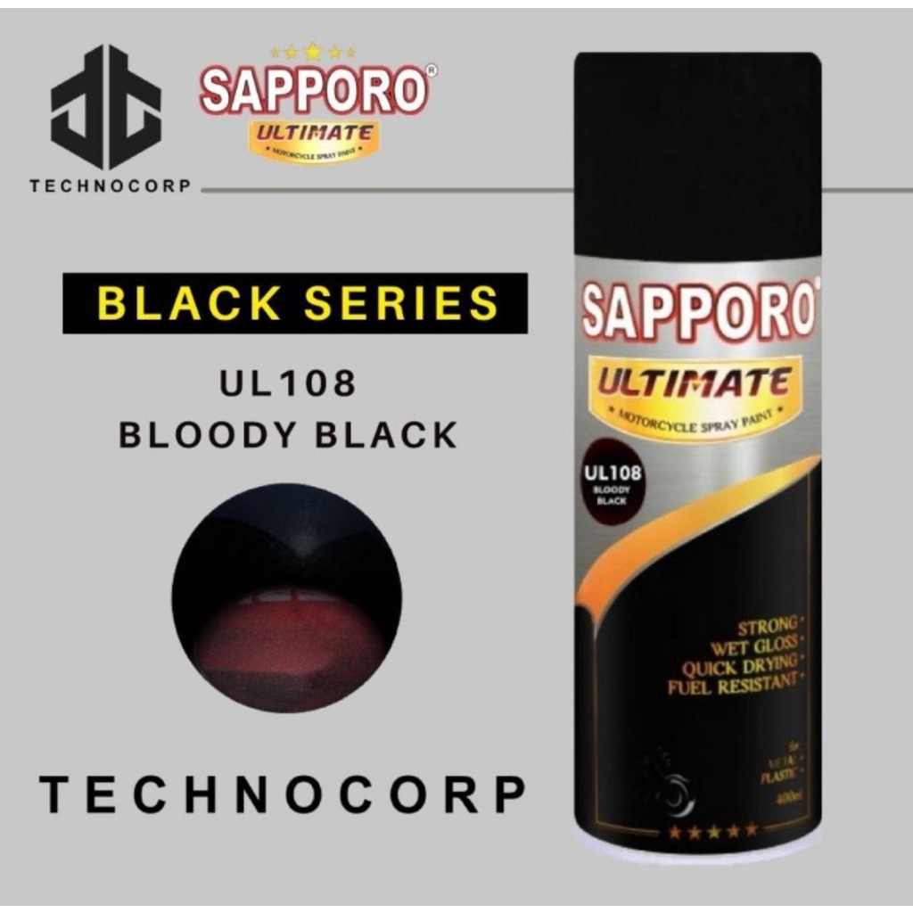 

Cat Semprot SAPPORO ULTIMATE UL108 BLOODY BLACK / BLACK SERIES RED
