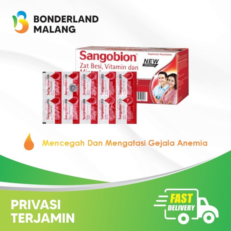 Jual Sangobion Tablet 10 Tablet Suplemen Makanan Penambah Darah ...