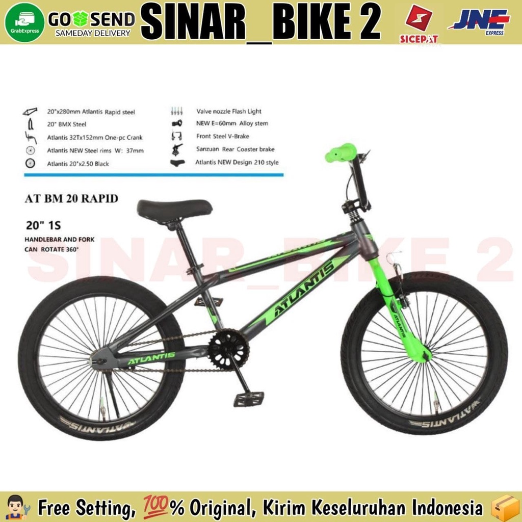 Sepeda BMX 20 Inch ATLANTIS RAPID Ban Jumbo Bonus JALU