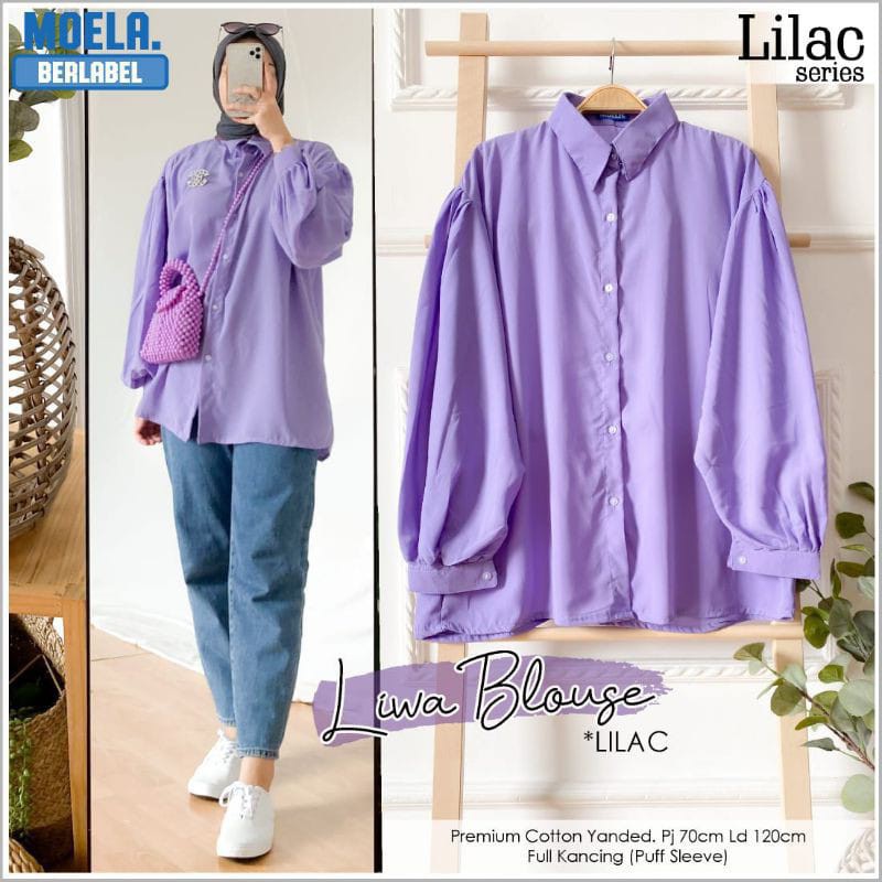 Flosa Blouse Rayon LD 130 XXL / Blouse Jumbo Adem Banget Katun Rayon Premium / Atasan Lengan Panjang