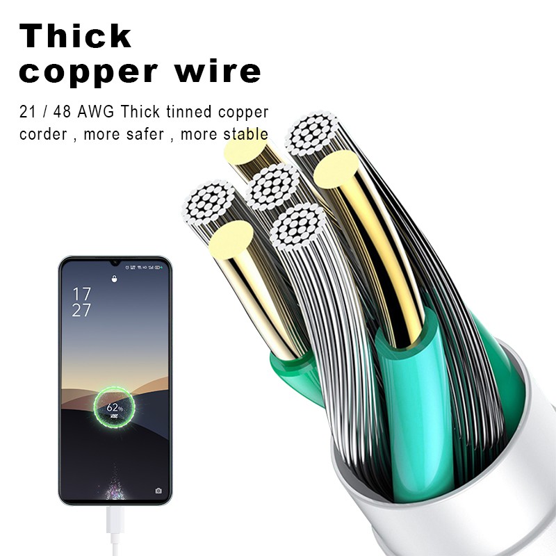 GROTIC Kabel Data Type-C 200cm Super Fast Charging 4.5A 44W untuk OPPO Xiaomi Huawei Phone-4