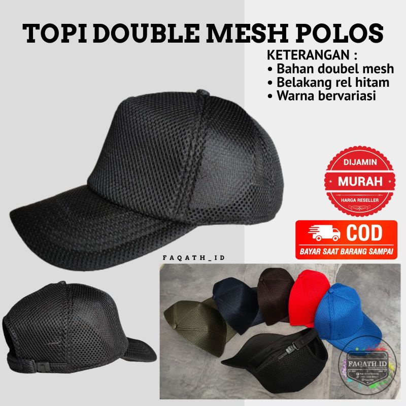 Jual Topi double mess polos & topi double mesh & topi polos & topi ...