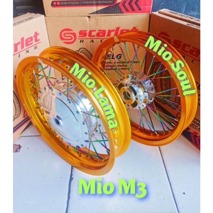 Velg jari jari 1 Set Ring 14 Velg Scarlet   Untuk Motor Mio Lama Mio Sporty Mio Soul nuovo