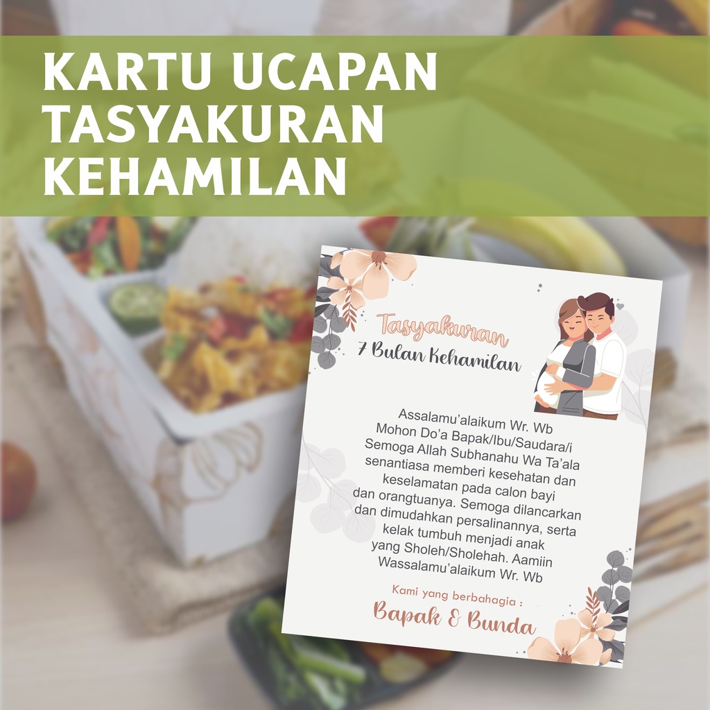 

Sticker / Kartu Ucapan Tasyakuran 4 Bulanan 7 Bulanan Kehamilan Minimal 60pcs