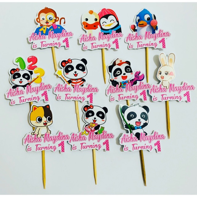 Baby Bus Topper Cupcake Birthday / Hiasan Cupcake Ultah - Custom Nama