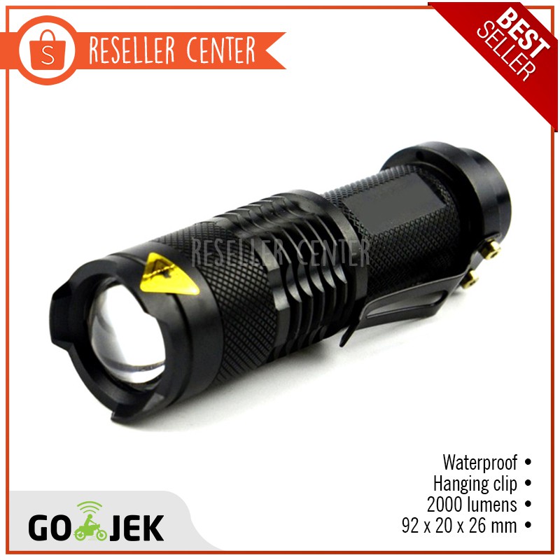 Pocketman Senter LED 2000 Lumens Waterproof - Senter Mini