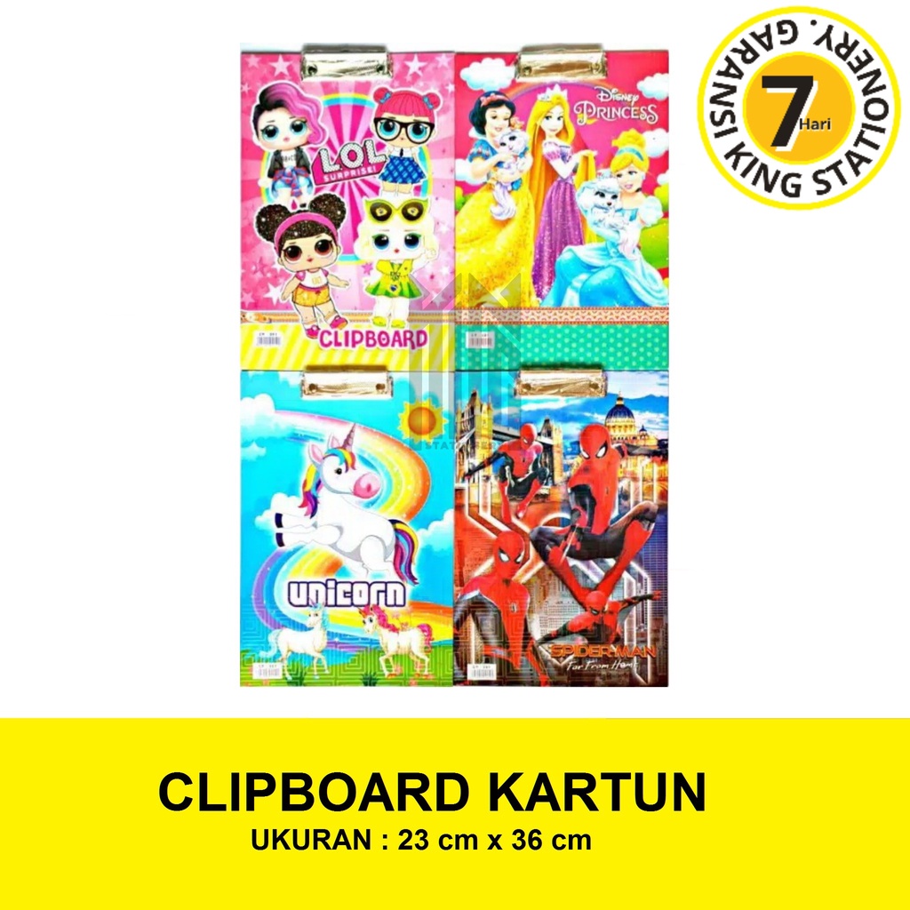 

CLIPBOARD / CLIP BOARD / PAPAN UJIAN / PAPAN JALAN MOTIF KARTUN