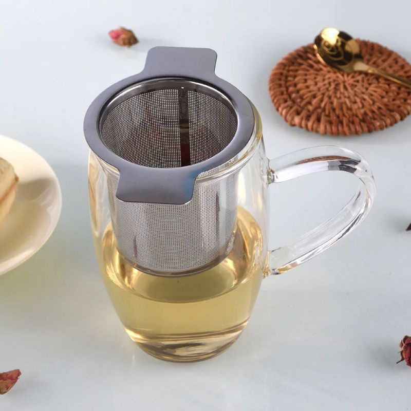 Stainless Steel Filter Tea 304 Infuser Strainer Mesh Dan Tutup