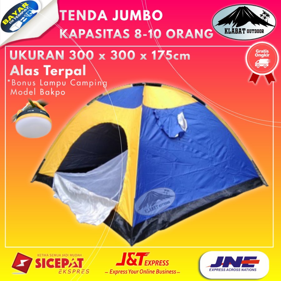 Tenda 10 12 Orang Tenda Kemping Camping 10 Orang Anak Dewasa JUMBO Anti Air Alas Terpal Outdoor