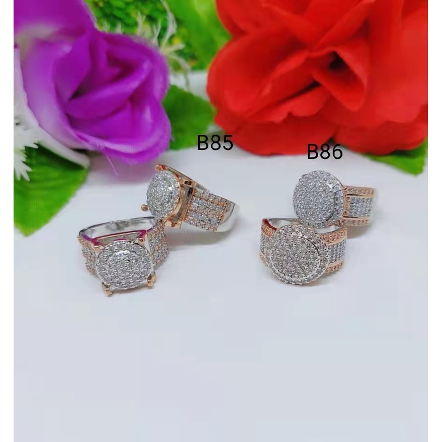 Cincin Kombinasi Permata Lapis Emas Perhiasan Fashion B85-86