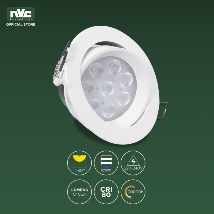 NVC NLED1148ND Lampu LED Spotlight Dowlight 8W Cahaya Putih 8 Watt