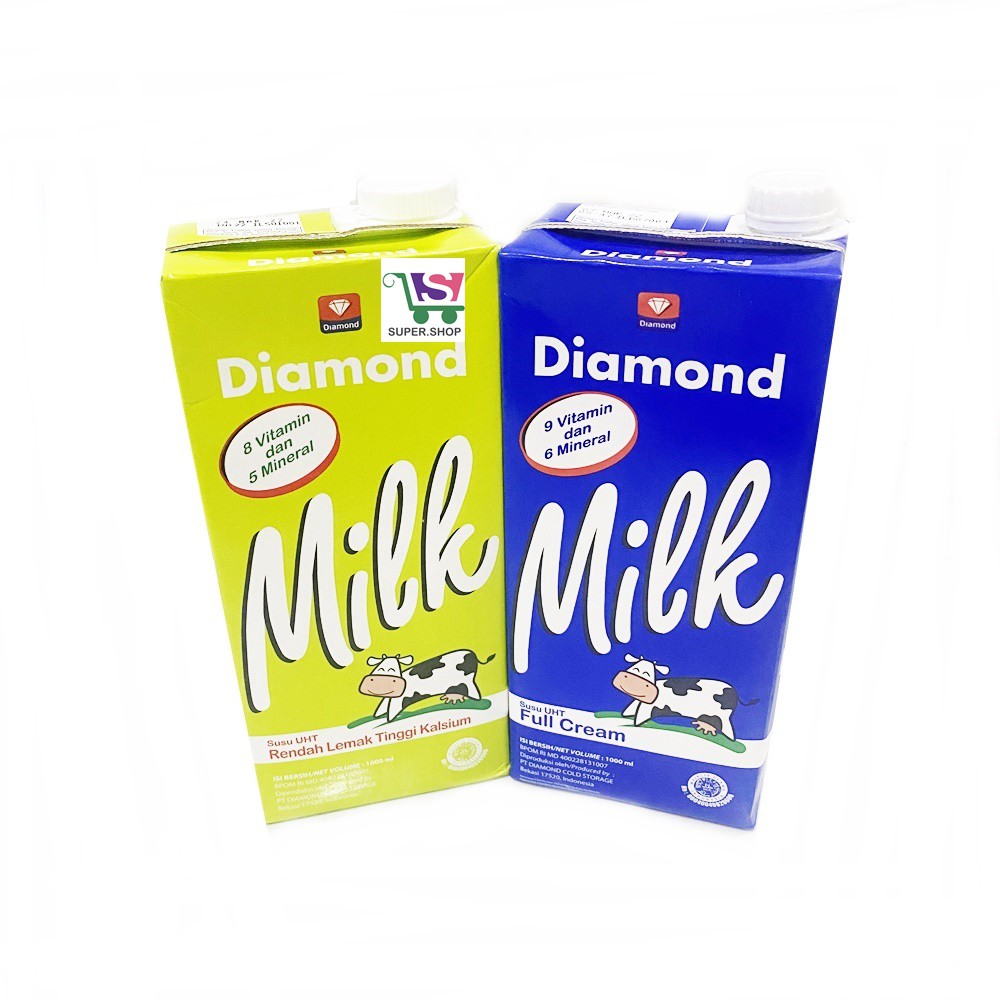 DIAMOND Susu UHT Full Cream / Cokelat / Low Fat 1 Liter