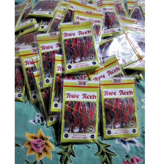((W-IVW_✪)) Cabe Awe Aceh 10 Gram - Benih Cabe Merah Keriting Awe Aceh - Bibit Cabe Awe Aceh - CMK Awe Aceh-banyak diminati