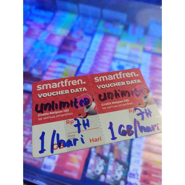 Voucher Smartfren Unlimited 1GB/Hari 7H