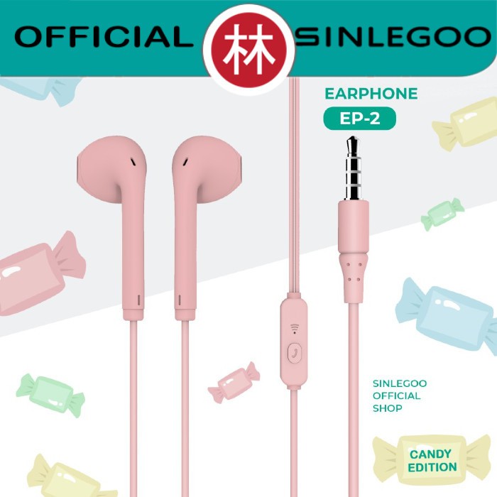 Sinlegoo EP-2 Wired Earphone Candy Edition Mega Bass With Mic