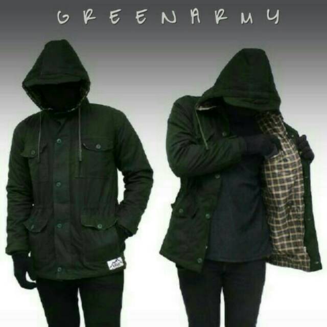 Jaket parka premium original green army