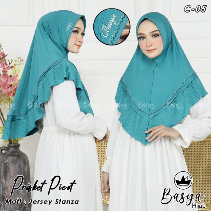 [Rizwa 09Basya 05] PLISKET PICOT••kerudung instan hijab instan