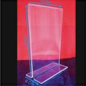 Akrilik Display Tentcard Tempat Brosur uk. 21x15cm Model Portrait Tipe T