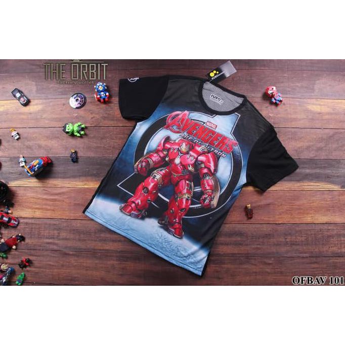 Termurah Kaos Anak Laki Laki Fullprint Avengers FURO - 11-12 tahun, Hitam Ready Stock