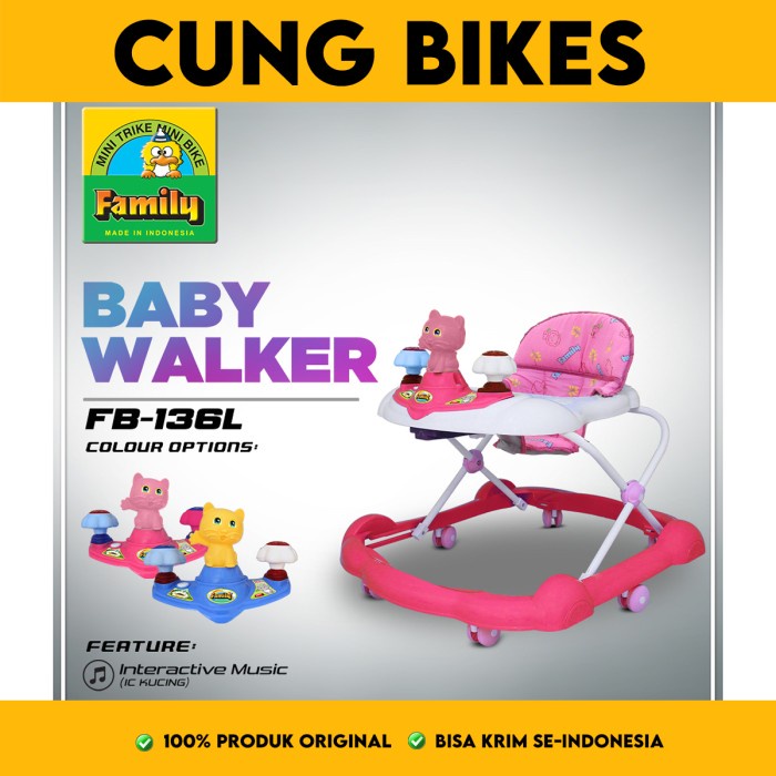 Baby Walker Family New F136 Musik&amp;Lampu Dorongan Bayi