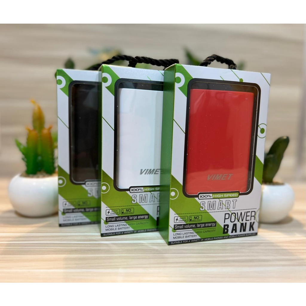 V2 Powerbank Vimet 10000mAh Fast Charging with Usb 2 Port &amp; Powerbank V2 Portable with 3 Input