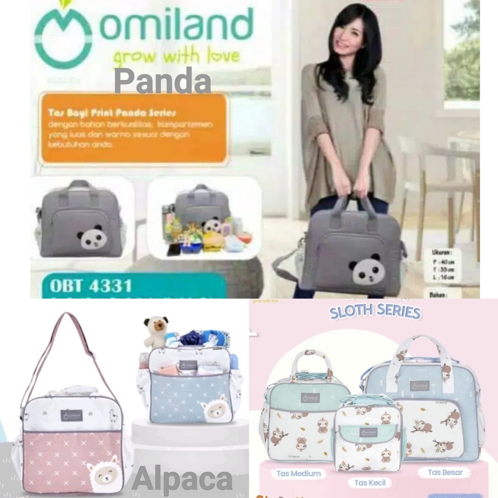 Tas Bayi BESAR Panda Abu Saku Diaper Bag OBT 4331- Bayi Online SHOP