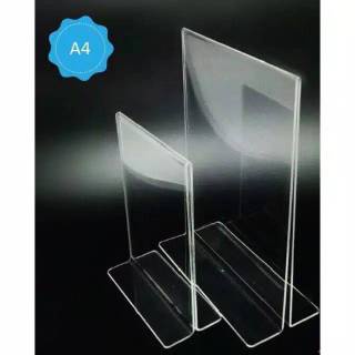 

Papan iklan produk jualan promo promosi dagangan mika bening Holder brosur poster size A5 A4 Akrilik acrylic TENT HOLDER CARD ADVERTISING PERIKLANAN