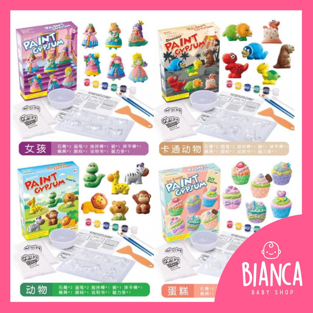 BIANCA - Prakarya Mould Anak Magnet Kulkas / Paint Gypsum For Kids