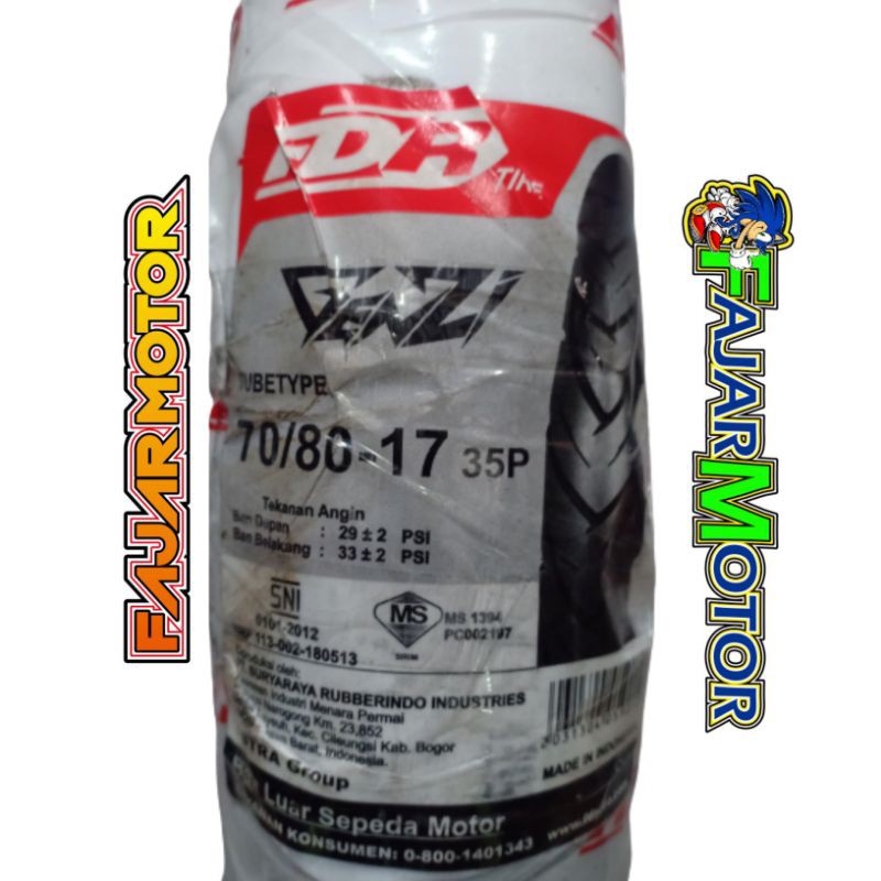 FDR BAN LUAR RING 17 70/80 GENZI 70/90 FLEMMO SPARTAX 250-17 TUBETYPE