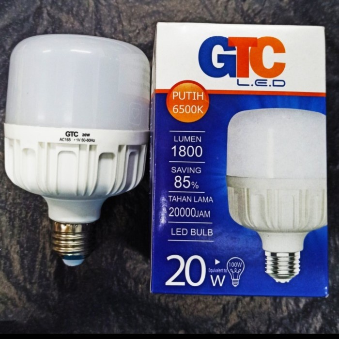 LAMPU 20 WATT LED GTC TABUNG PUTIH BAGUS MURAH SUPER SALE GROSIR LED