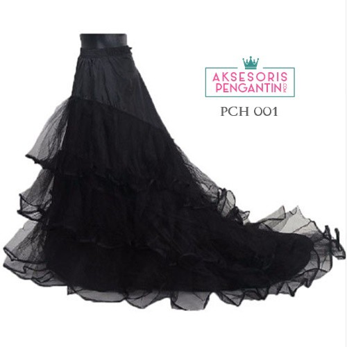 [READY STOCK] ROK PENGANTIN EKOR PETTICOAT EKOR GRADE A PREMIUM 3 LAYER HITAM PCH001