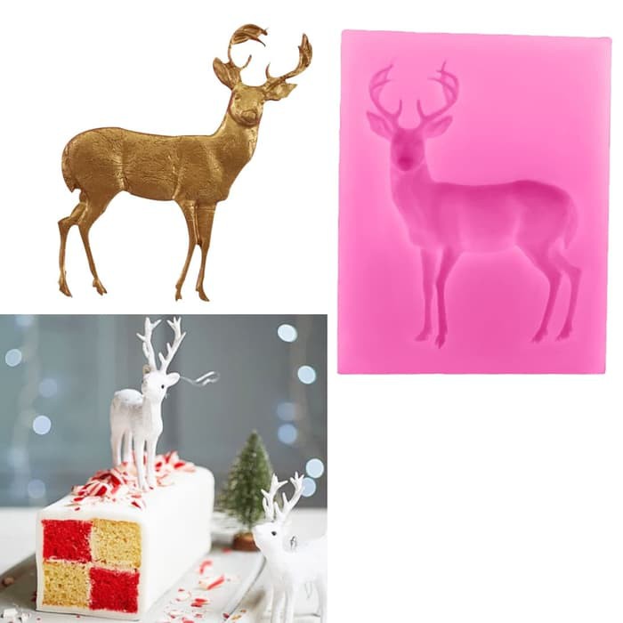 3D Silicon Mold Fondant Cake Decoration - Christmas Deer